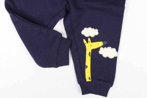 شلوار نوزادی مدل زرافه تو کرک سرمهای - Image 4
