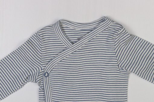 بادی آستین بلند برند H&M طرح راه راه آبی - Image 2