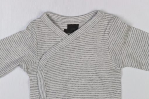 بادی آستین بلند برند H&M طرح طوسی راه راه - Image 2