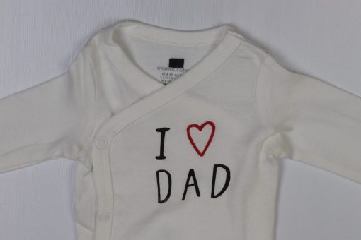 بادی آستین بلند برند H&M طرح I Love Dad - Image 2