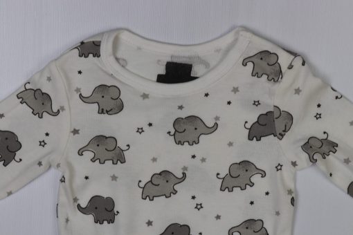 بادی آستین بلند برند H&M طرح فیل و ستاره - Image 2