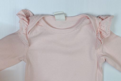بادی آستین بلند برند H&M طرح پرپری صورتی - Image 2