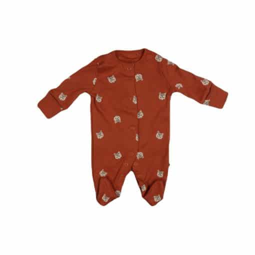 سرهمی جورابدار next baby طرح دستکش دار پلنگ آجری