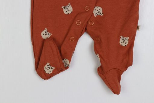 سرهمی جورابدار next baby طرح دستکش دار پلنگ آجری - Image 3