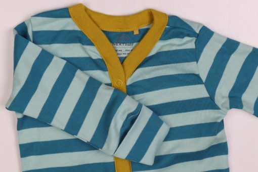 سرهمی جورابدار next baby طرح دستکش دار راه راه آبی - Image 2
