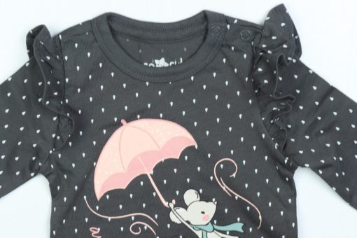بادی آستین بلند دخترانه so cute طرح موش چتری - Image 2