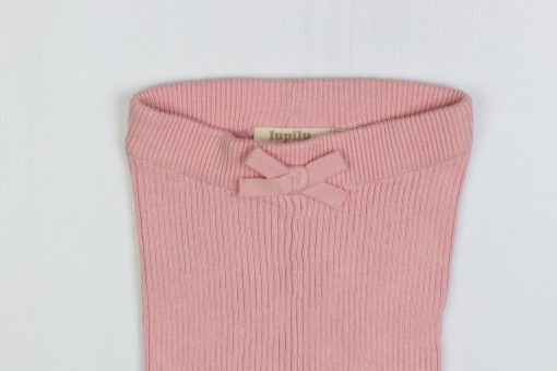 شلوار بافت لوپیلو طرح صورتی پاپیون دار - Image 2