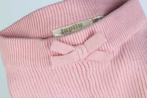 شلوار بافت لوپیلو طرح صورتی پاپیون دار - Image 3