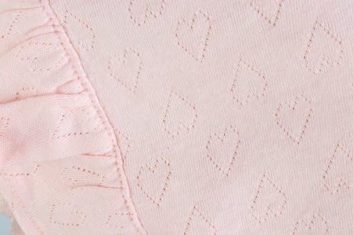 تیشرت آستین کوتاه دخترانه طرح قلب قلب و پرک پرکی صورتی - Image 4