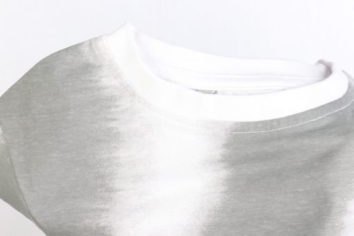 تیشرت آستین کوتاه طرح سفید خاکستری - Image 3