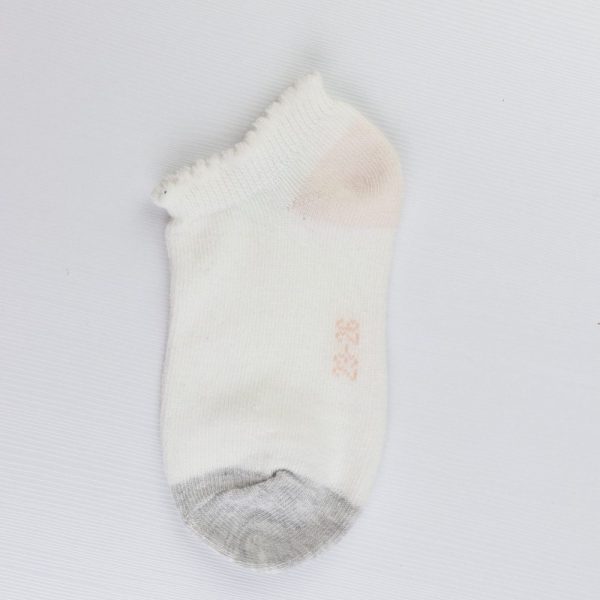 جوراب نوزادی لوپیلو طرح سفید صورتی