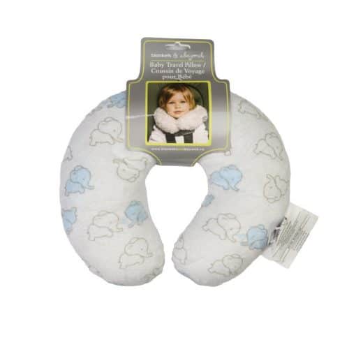 دور گردنی کودک ( محافظ ماشین ) برند کانادایی blankets & beyond طرح فیل آبی