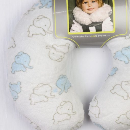 دور گردنی کودک ( محافظ ماشین ) برند کانادایی blankets & beyond طرح فیل آبی - Image 2