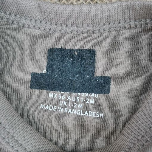 بادی آستین بلند H&M طرح قهوه ای کم رنگ چپ و راستی - Image 4