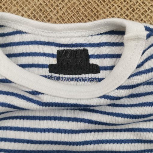 بادی آستین بلند H&M طرح سفید سرمه ای درشت - Image 4