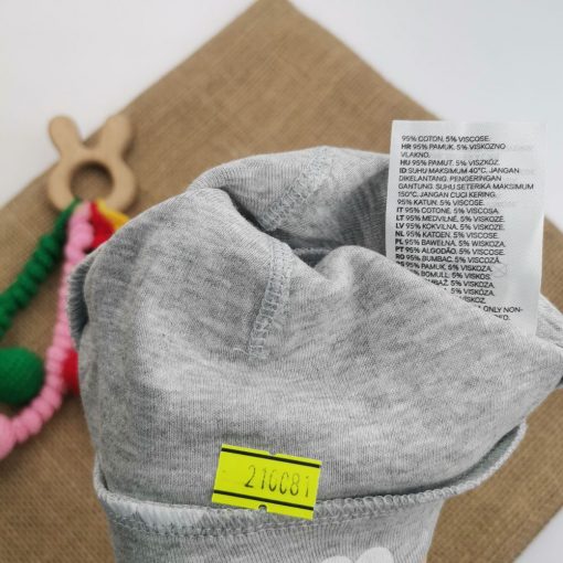 کلاه نوزادی H&M طرح ابر خندان طوسی لبه دار - Image 2