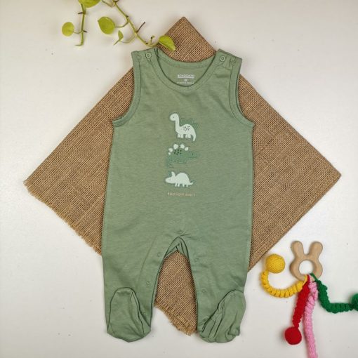 سرهمی جورابدار حلقه ای طرح دایناسور تکه دوزی سبز