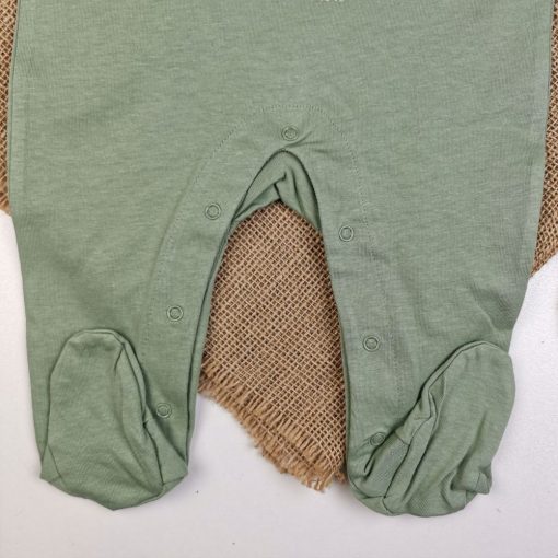 سرهمی جورابدار حلقه ای طرح دایناسور تکه دوزی سبز