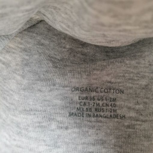 کلاه نوزادی H&M طرح طوسی پررنگ ملانژ لبه تاشده