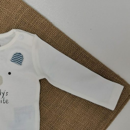 ایراد دار _ بادی آستین بلند H&M طرح خرس گوش تکه دوزی