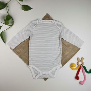 بادی آستین بلند next baby طرح راه راه طوسی جلو بسته - 18-24 ماه