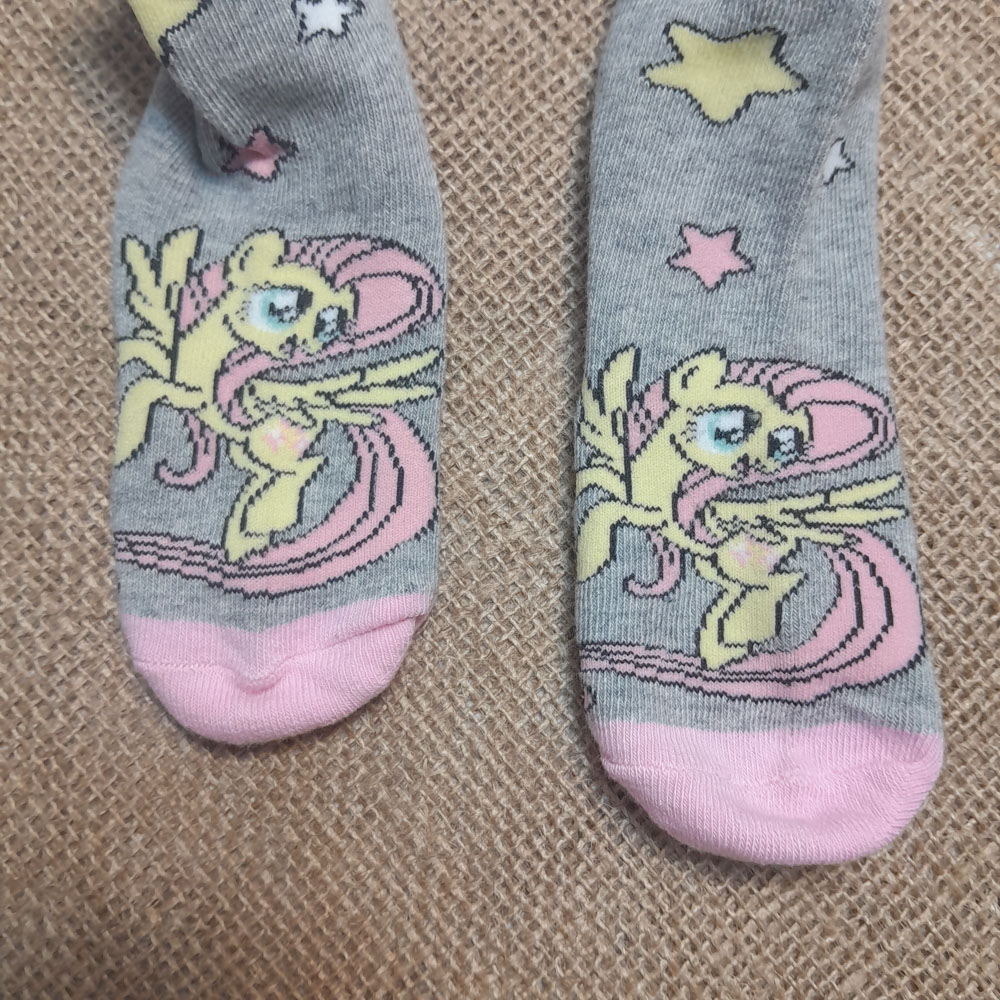 جوراب دخترانه آستین کوتاه طرح یونیکورن صورتی رنگ - 2-4 سال