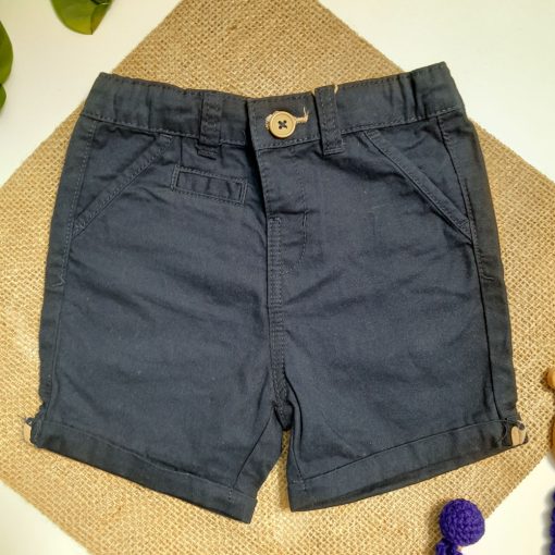 شلوارک نوزادی برند kiabi دکمه دار سورمه ای رنگ - 18 ماه