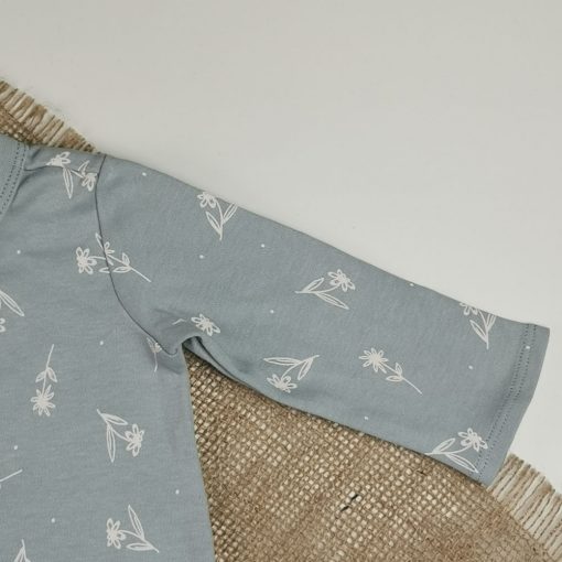 سرهمی نوزادی دخترانه آستین بلند طرح گل سبز پاستلی رنگ - 0-3 ماه