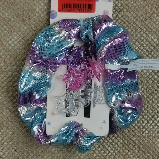 ست هفت عددی گیره و کش مو دخترانه طرح ستاره ای رنگی رنگی