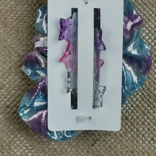 ست هفت عددی گیره و کش مو دخترانه طرح ستاره ای رنگی رنگی