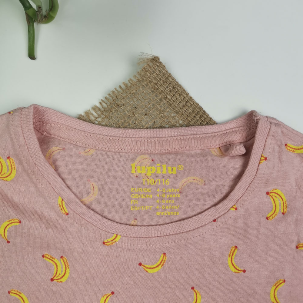 تیشرت نوزادی دخترانه آستین کوتاه برند لوپیلو طرح موز کالباسی رنگ - 4-6 سال