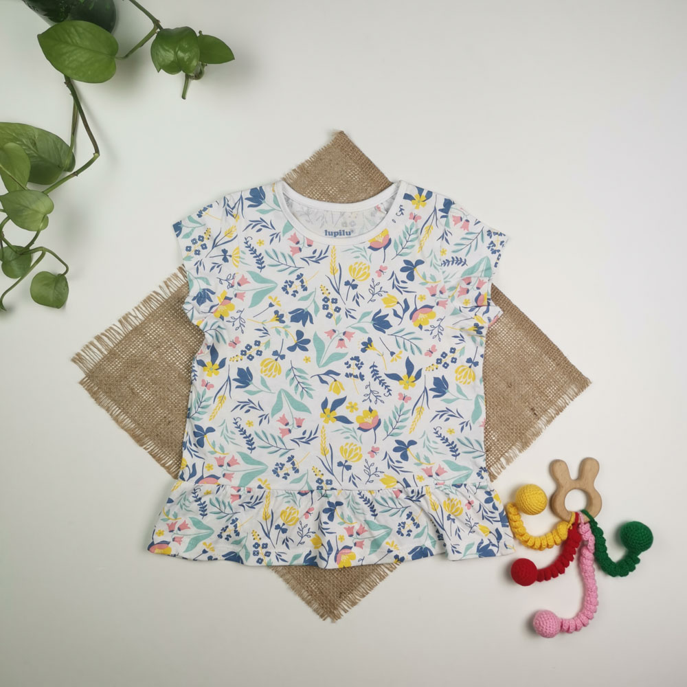 تصویر تیشرت نوزادی دخترانه آستین کوتاه برند لوپیلو طرح گلها سفید رنگ - 2 تا 4 سال - 2 تا 4 سال | فروشگاه نام نیکو 