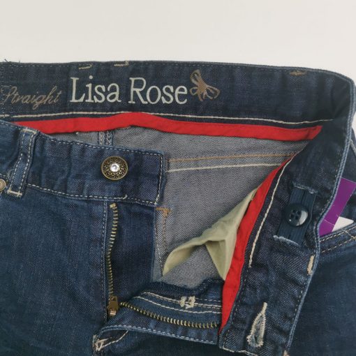 شلوار دخترانه برند lisa rose طرح زاپدار سرمه ای رنگ - 12 سال