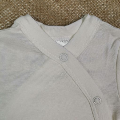 بادی نوزادی آستین کوتاه برند twins چپ و راستی سفید رنگ - 0-3 ماه