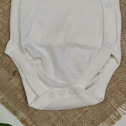 بادی نوزادی آستین کوتاه برند twins چپ و راستی سفید رنگ - 0-3 ماه
