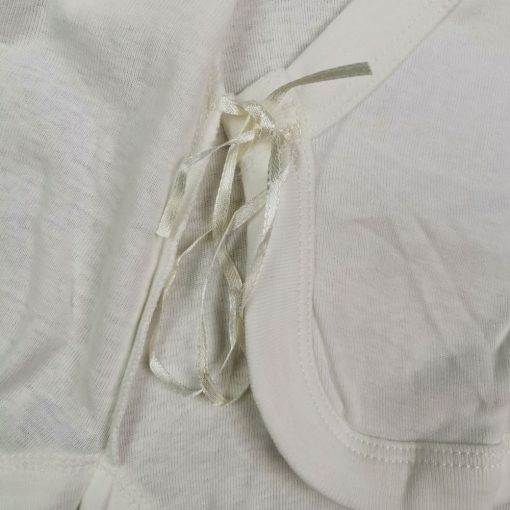 بادی نوزادی آستین کوتاه برند twins چپ و راستی سفید رنگ - 0-3 ماه