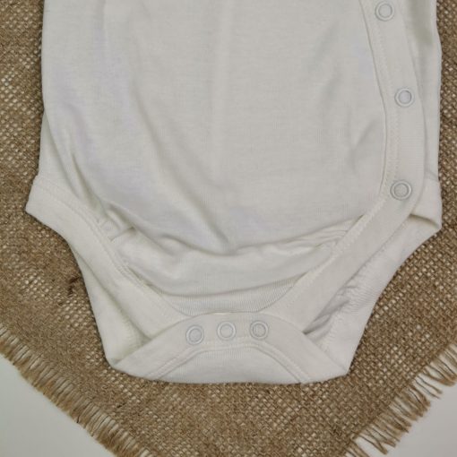 بادی نوزادی آستین بلند برند twins چپ و راستی سفید رنگ