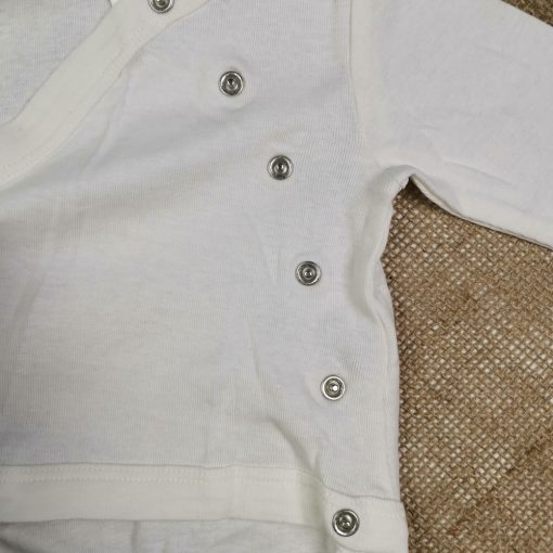 بادی نوزادی آستین بلند برند twins چپ و راستی سفید رنگ