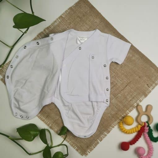 بادی نوزادی آستین کوتاه برند twins طرح فیل طوسی رنگ - Image 6
