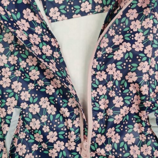 ست ژاکت و شلوار بارونی دخترانه آستین بلند برند kuniboo طرح گل دار صورتی رنگ