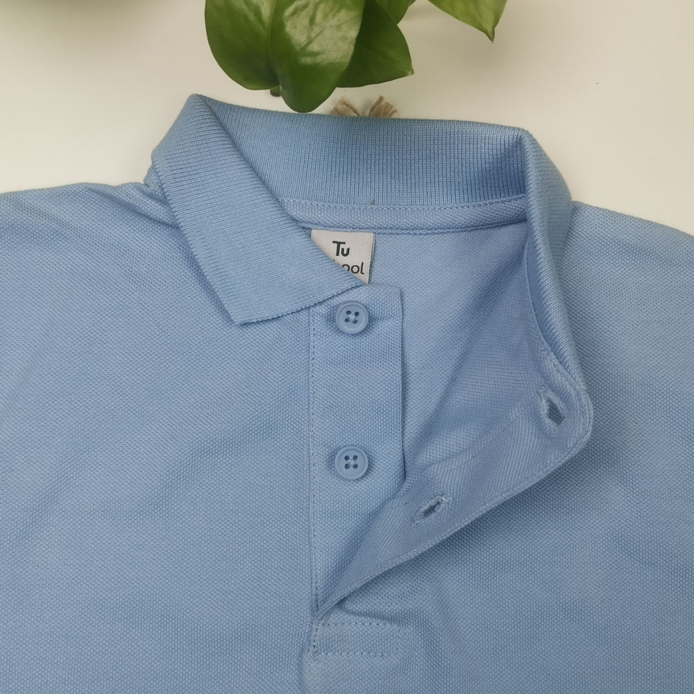 پولوشرت پسرانه آستین کوتاه برند Tu طرح دو دکمه آبی رنگ - 5 سال