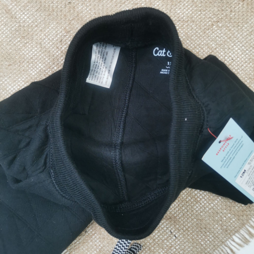 شلوار نوزادی برند cat & jack طرح جیبدار ضخیم مشکی رنگ - 12 ماه