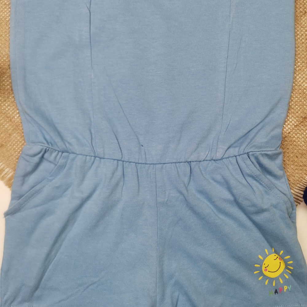 رامپر نوزادی دخترانه آستین تاپ برند impidimpi طرح خورشید آبی رنگ - 2-4 سال