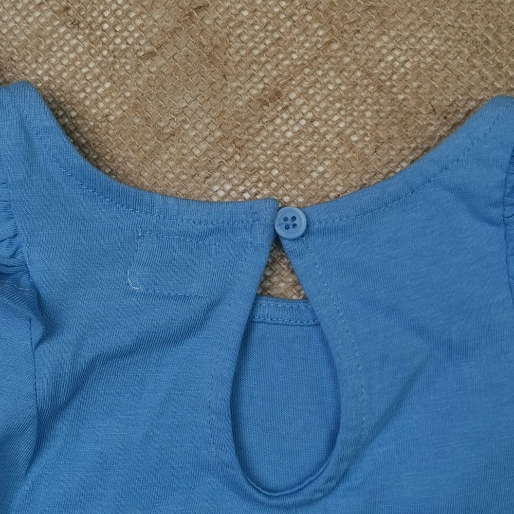 رامپر نوزادی دخترانه آستین تاپ برند impidimpi طرح خورشید آبی رنگ - 2-4 سال