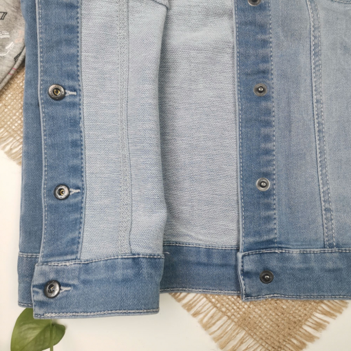 کت جین نوزادی دخترانه آستین بلند برند pepperts طرح موسیقی کلاه دار آبی رنگ - Image 12