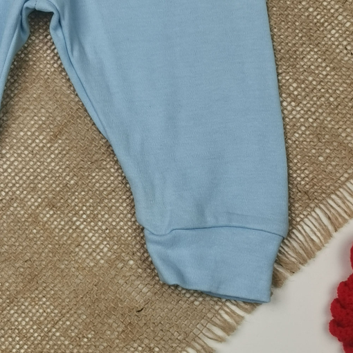 شلوار نوزادی پسرانه اسلش برند h and m طرح کمرکش آبی رنگ - 4 تا 6 ماه