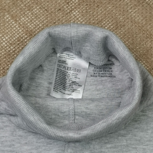 شلوار نوزادی اسلش برند h and m طرح کمرکش طوسی کمرنگ