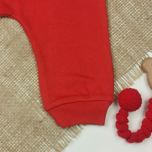 شلوار نوزادی اسلش برند fox and bunny طرح کمرکش میکی موس قرمز رنگ - 3 تا 6 ماه