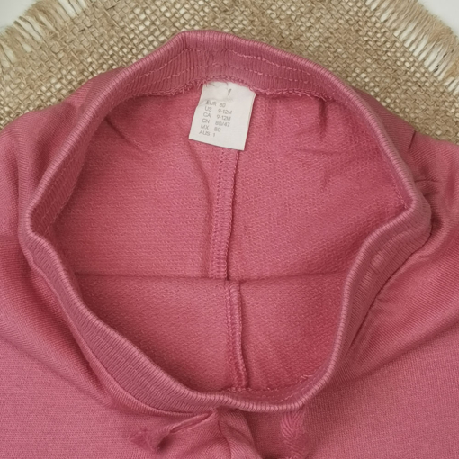 شلوار نوزادی دخترانه اسلش برند h and m طرح توکرکی کمرکش صورتی پررنگ