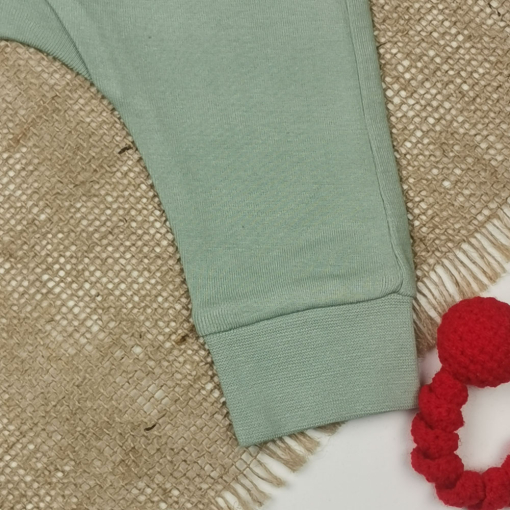 شلوار نوزادی اسلش برند h and m کمرکش سبز صدری رنگ